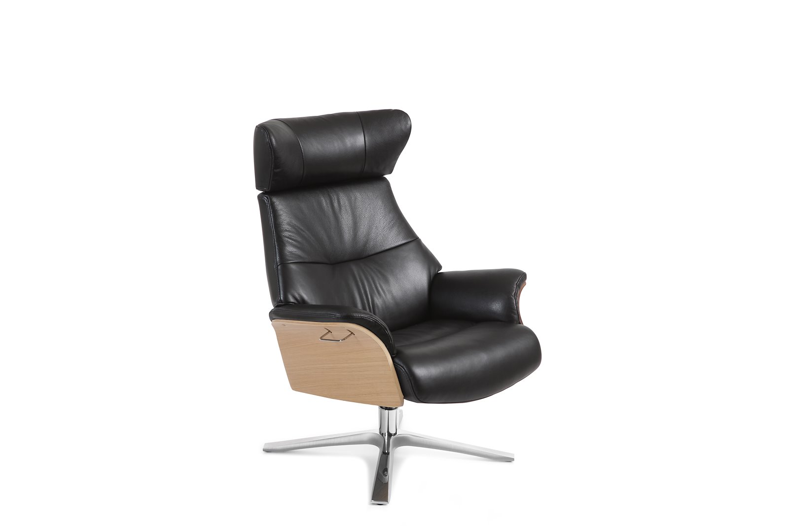 Air lenestol I hud Zero 2534-89 Black, Quattro svingfot alu. Skrog i ubehandlet eik
