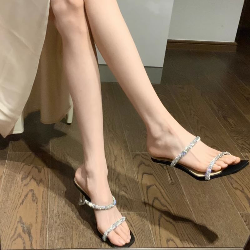 Karlao - Sandalen met hoge hak en strass steentjes