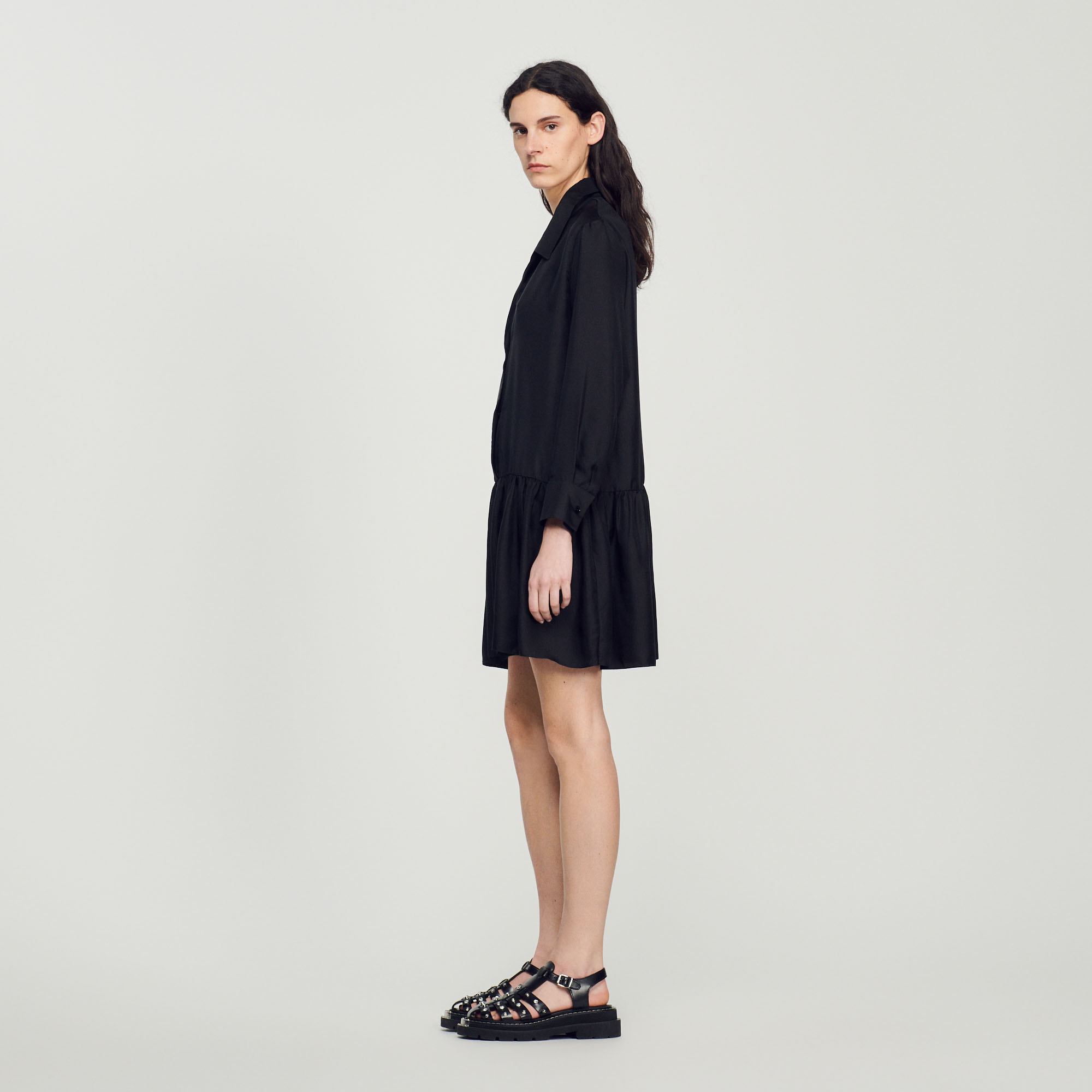 Robe courte en soie