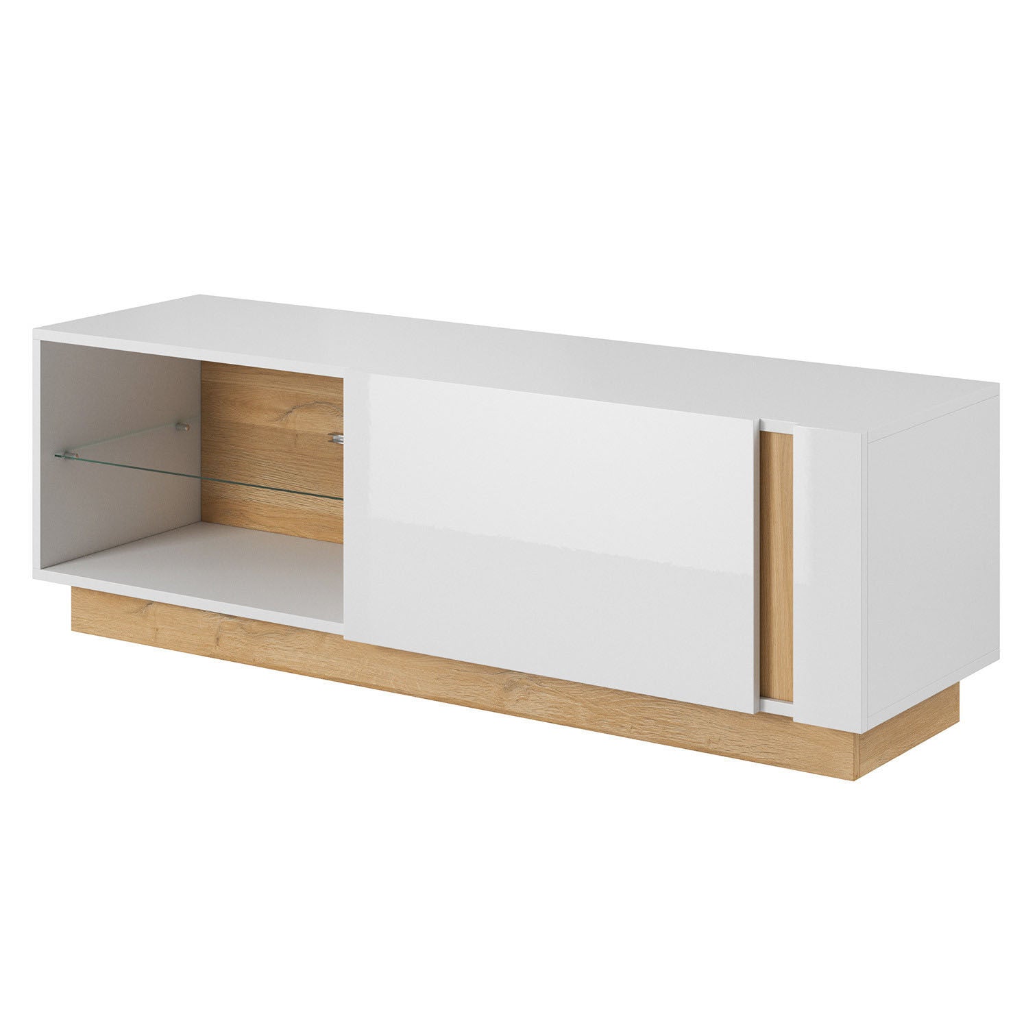 Ashley - TV-Meubel - Wit/eiken - 138 cm
