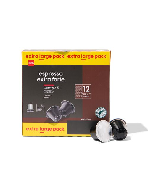 50 capsules de café espresso extra forte