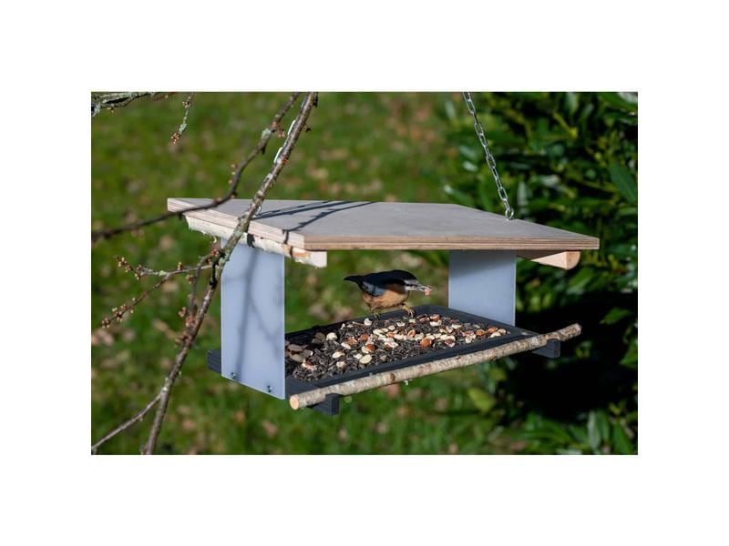 dobar Design-Vogelfutterhaus Futura II, 38 x 22 x 18 cm, Ho Minimalistische Futterstation für Wildvögel
