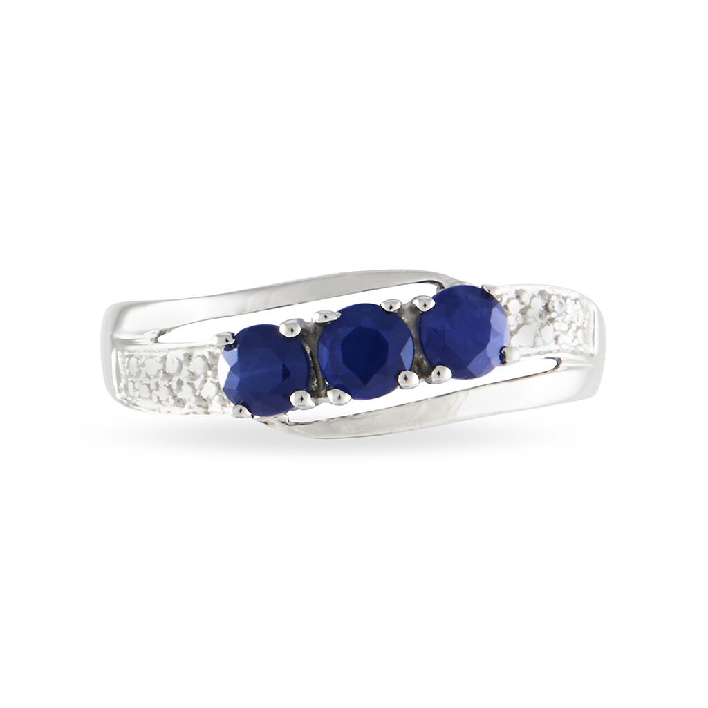 Bague Othylie Or Blanc Saphir Et Diamant