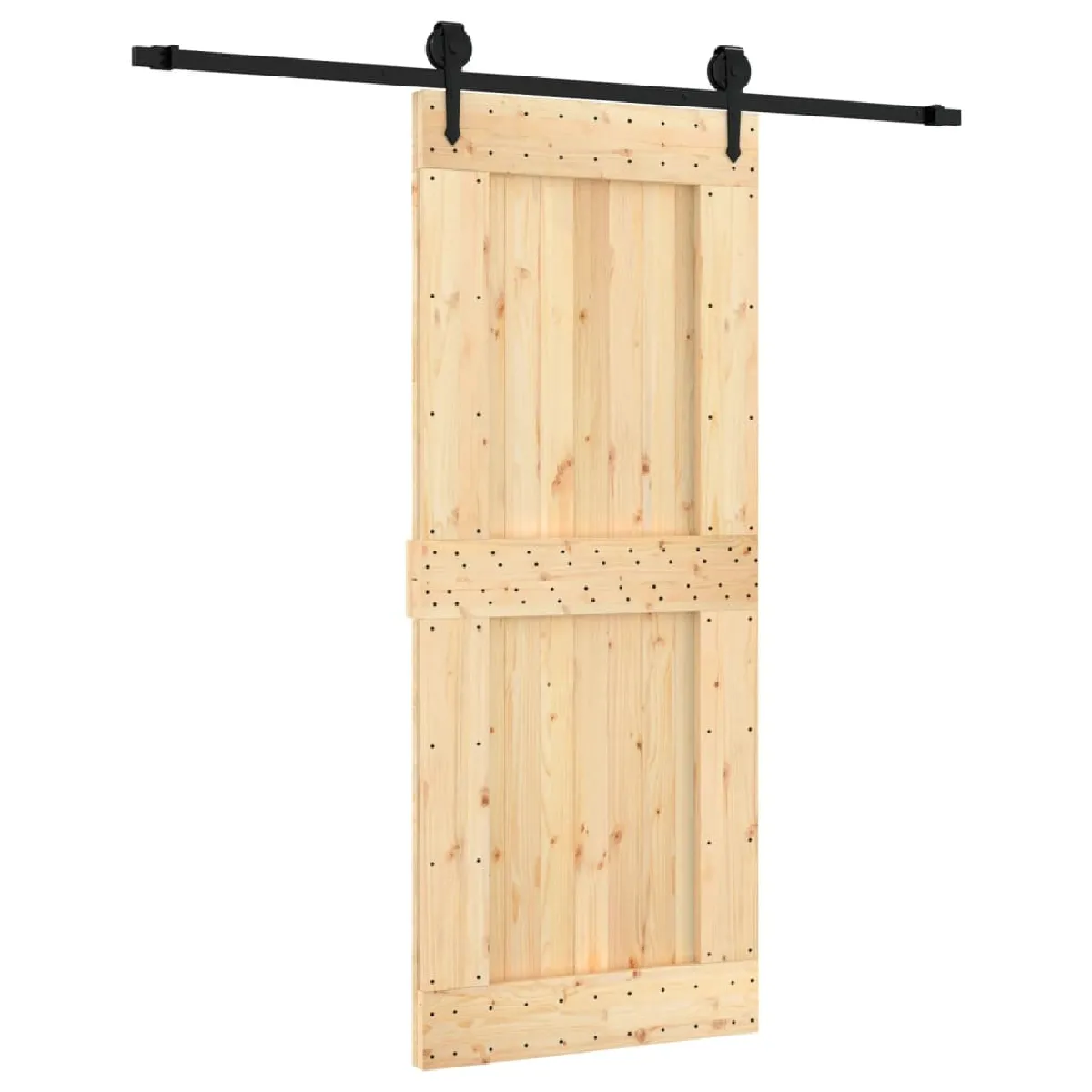 vidaXL Porte coulissante en pin massif - 85x210 cm