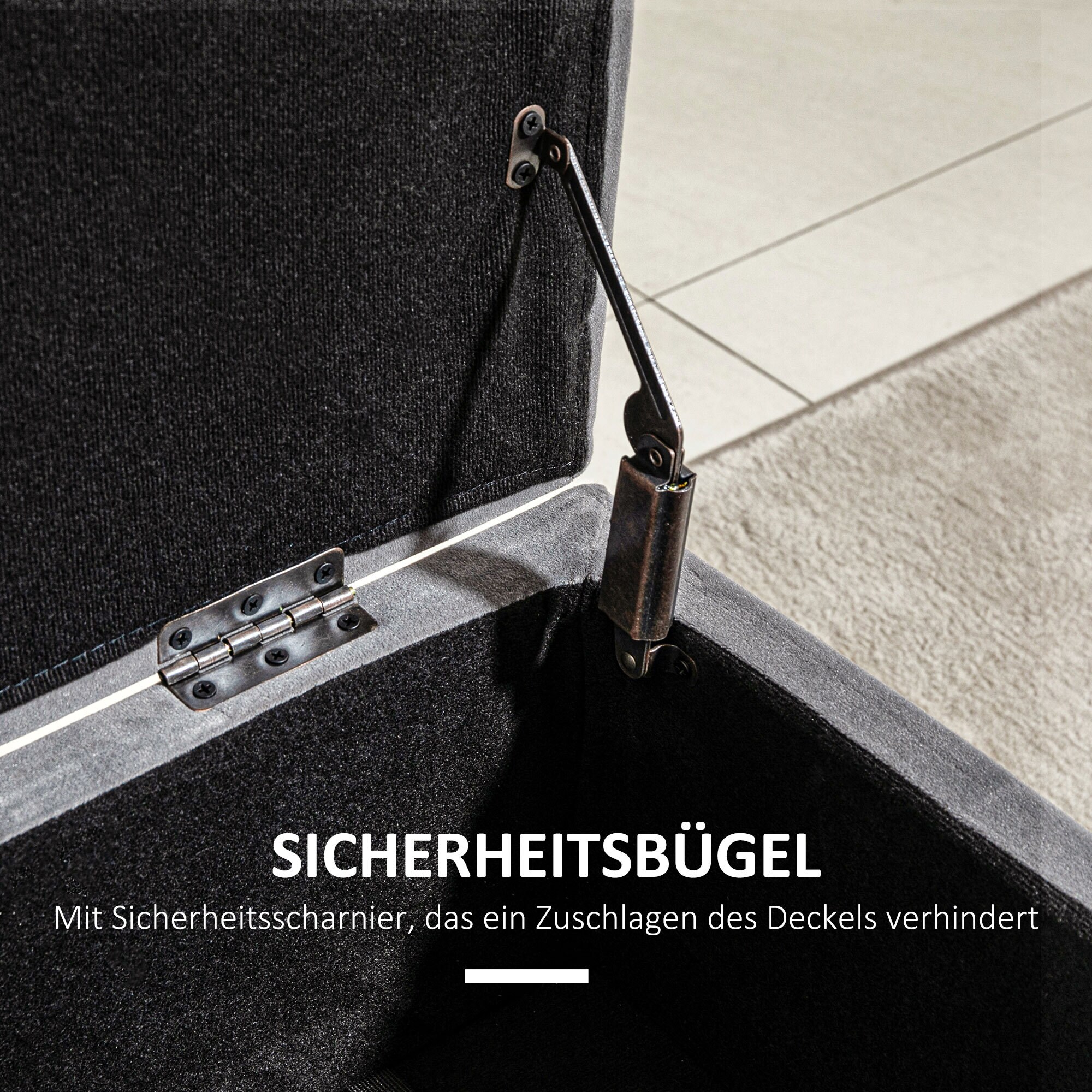 HOMCOM Sitzbank mit Stauraum grau 110 x 43 x 45 cm (BxTxH)