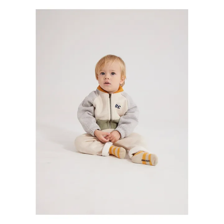Bobo Choses Sweat Zippé Coton Bio | Gris chiné