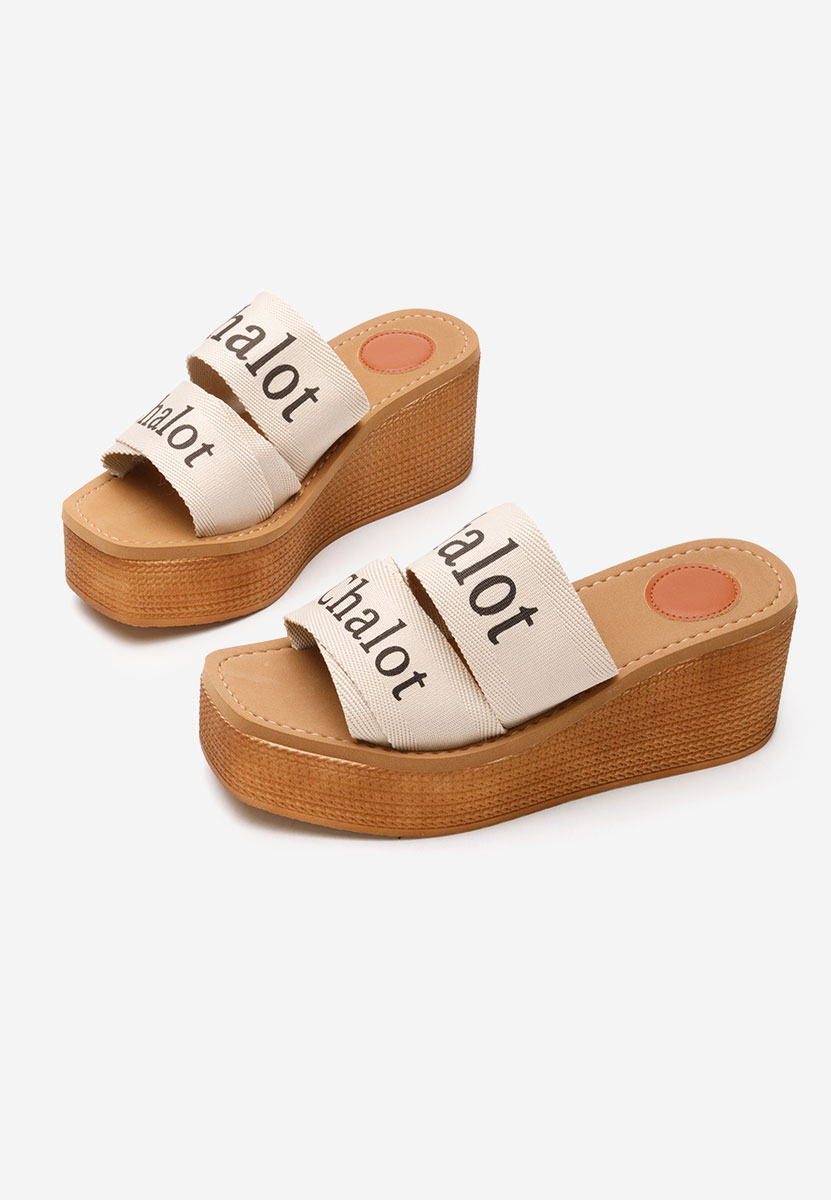 Mules à plateforme beige Xenya
