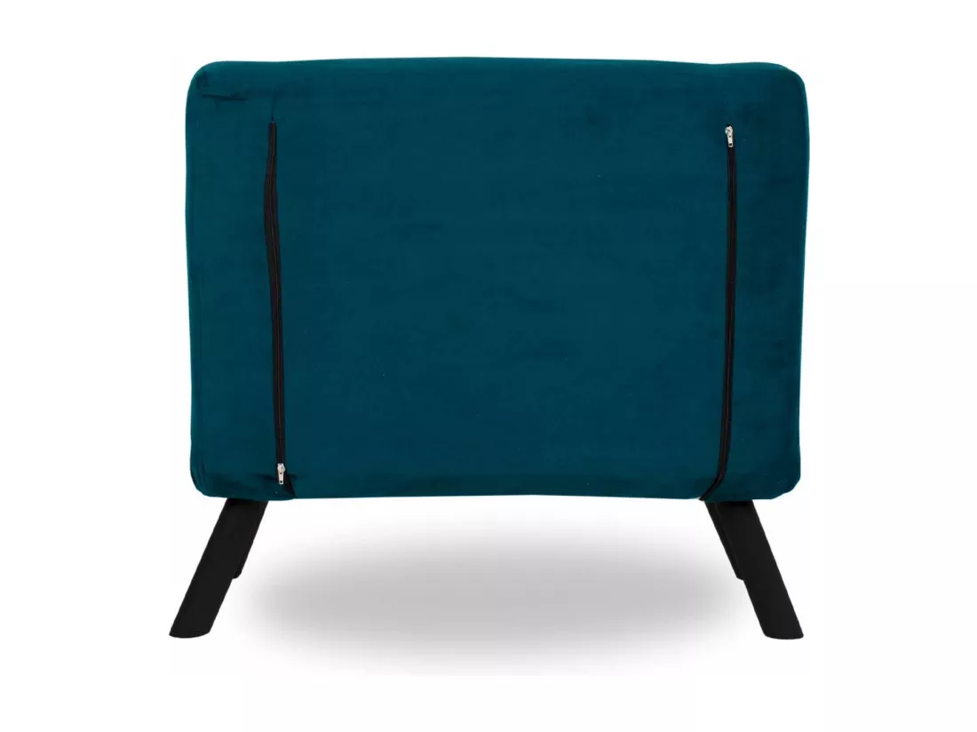 Fauteuil convertible tissu Sylvano-Couleur Bleu canard-1 place fauteuil