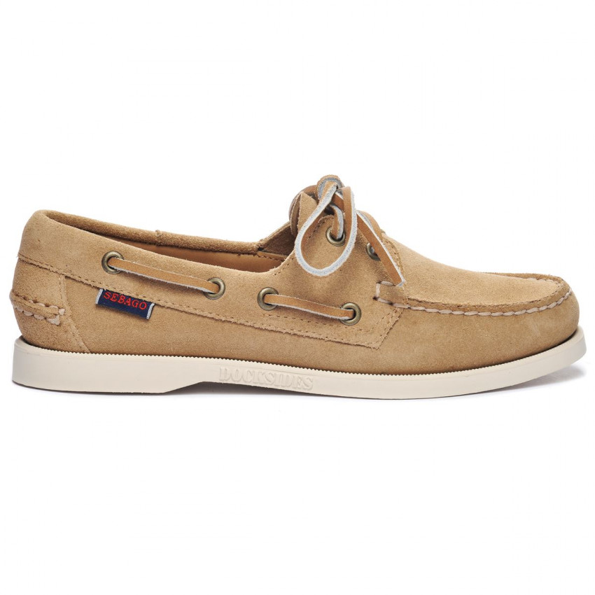 DOCKSIDES PORTLAND FLESH OUT Beige Camel-Chaussures bateau pour femme en cuir suede