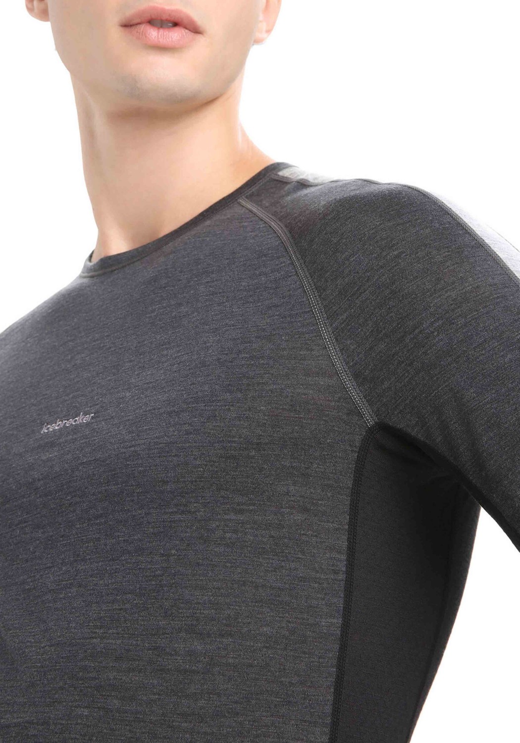 Icebreaker Herren-T-Shirt ZoneKnit™ SS Crewe Jet Heather/Black