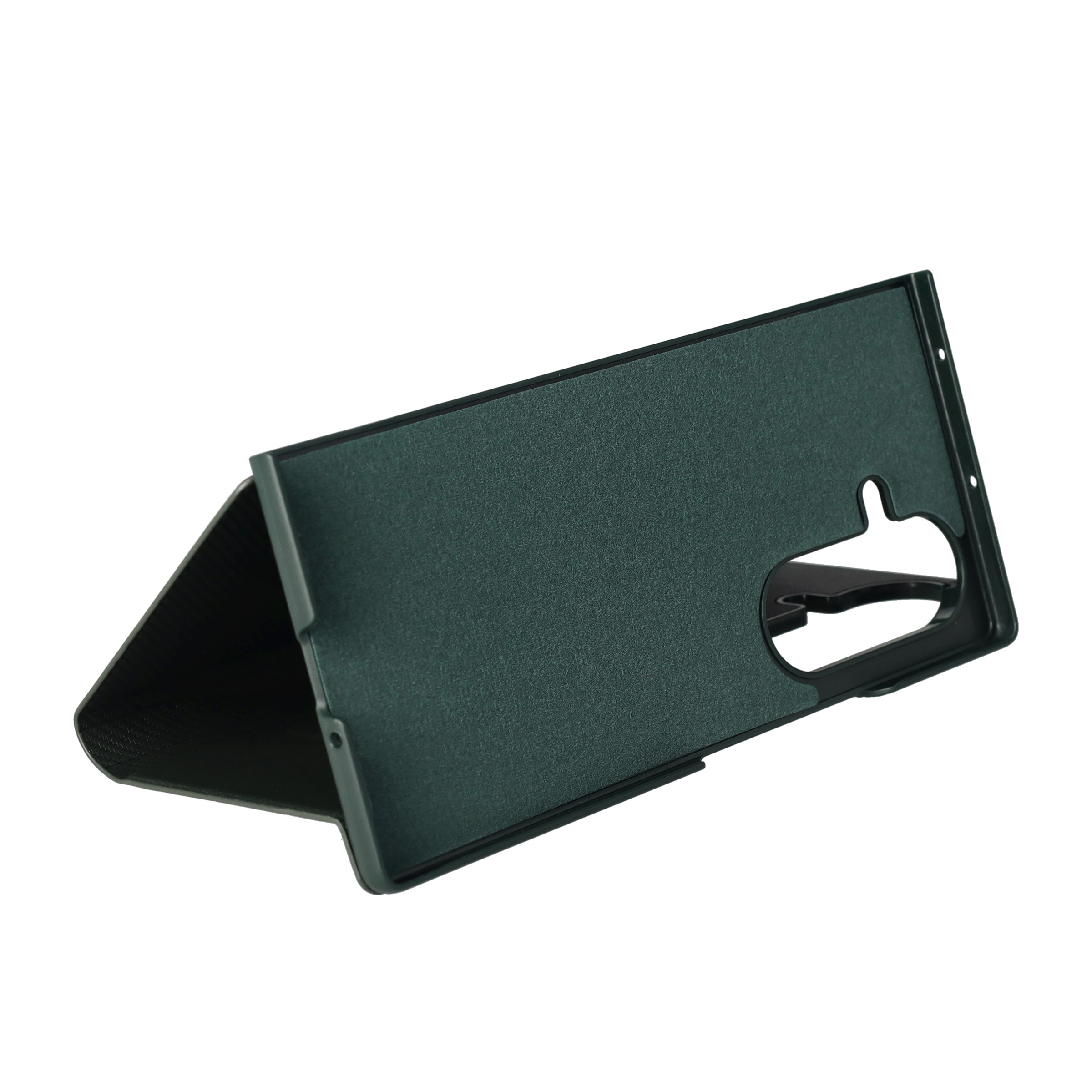 Samsung Galaxy Z Fold7 Leder Tasche Flip Cover Kevlar Look - Grün