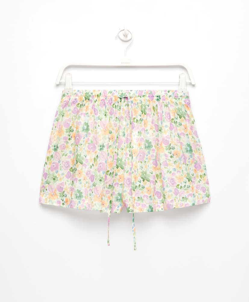 Shorts florais 100% algodão