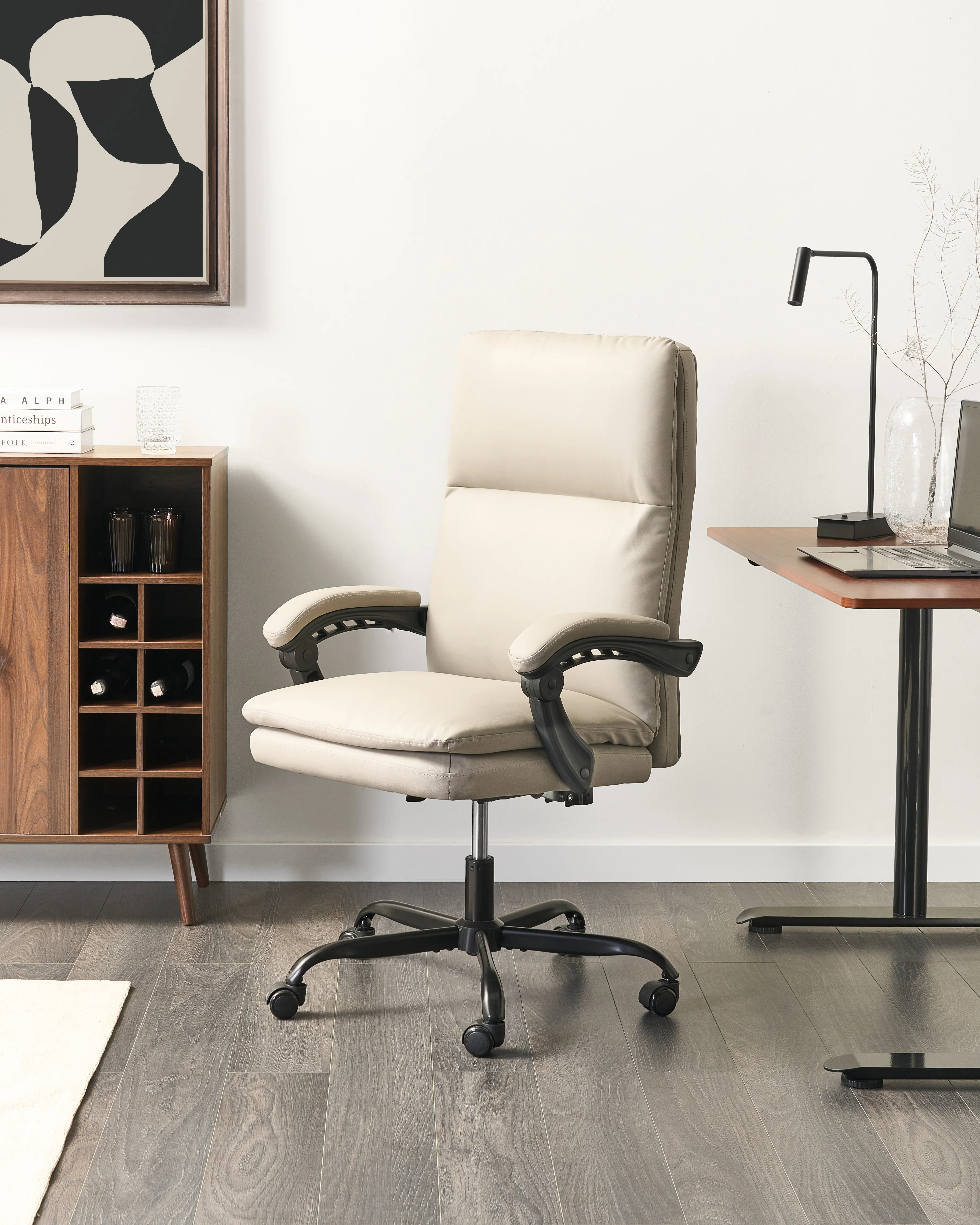 Directeursstoel SERENE Kunstleer Lichtbeige