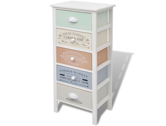 VIDAXL - Armoire de rangement en style français 5 tiroirs bois
