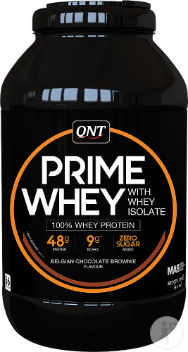 QNT Prime Whey Poudre Protéinée Arôme Brownie Au Chocolat Belge 2kg
