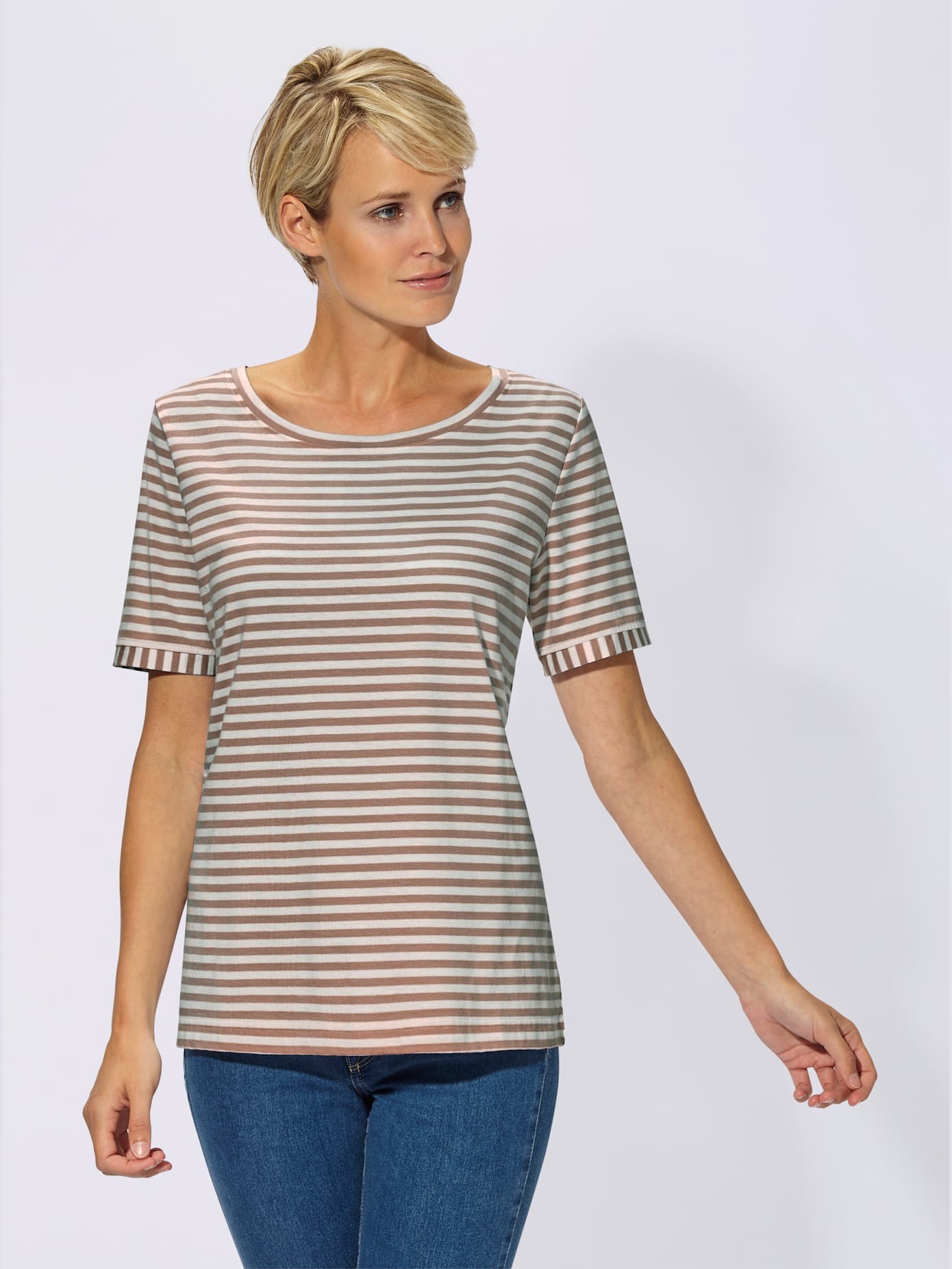 T-shirt femme rayures col rond