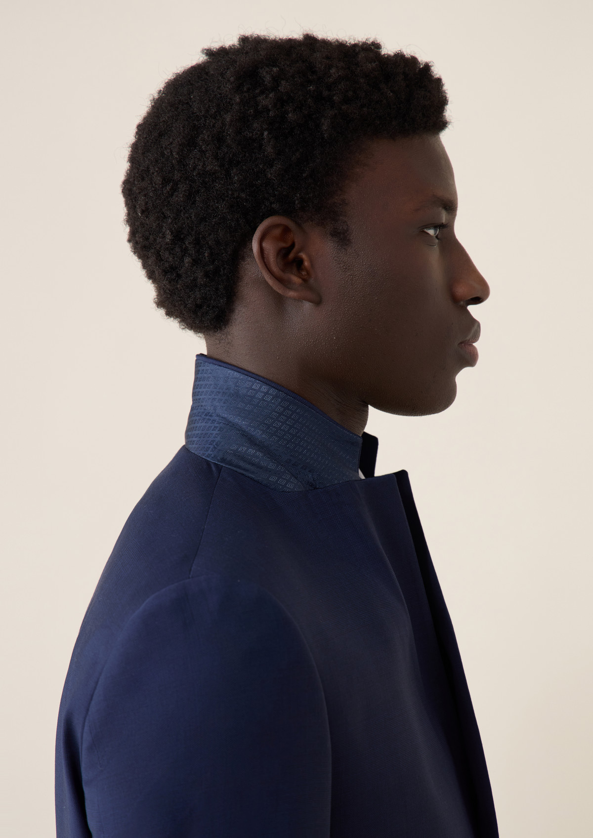 Veste de costume Regular en laine bleu marine Prince de Galles