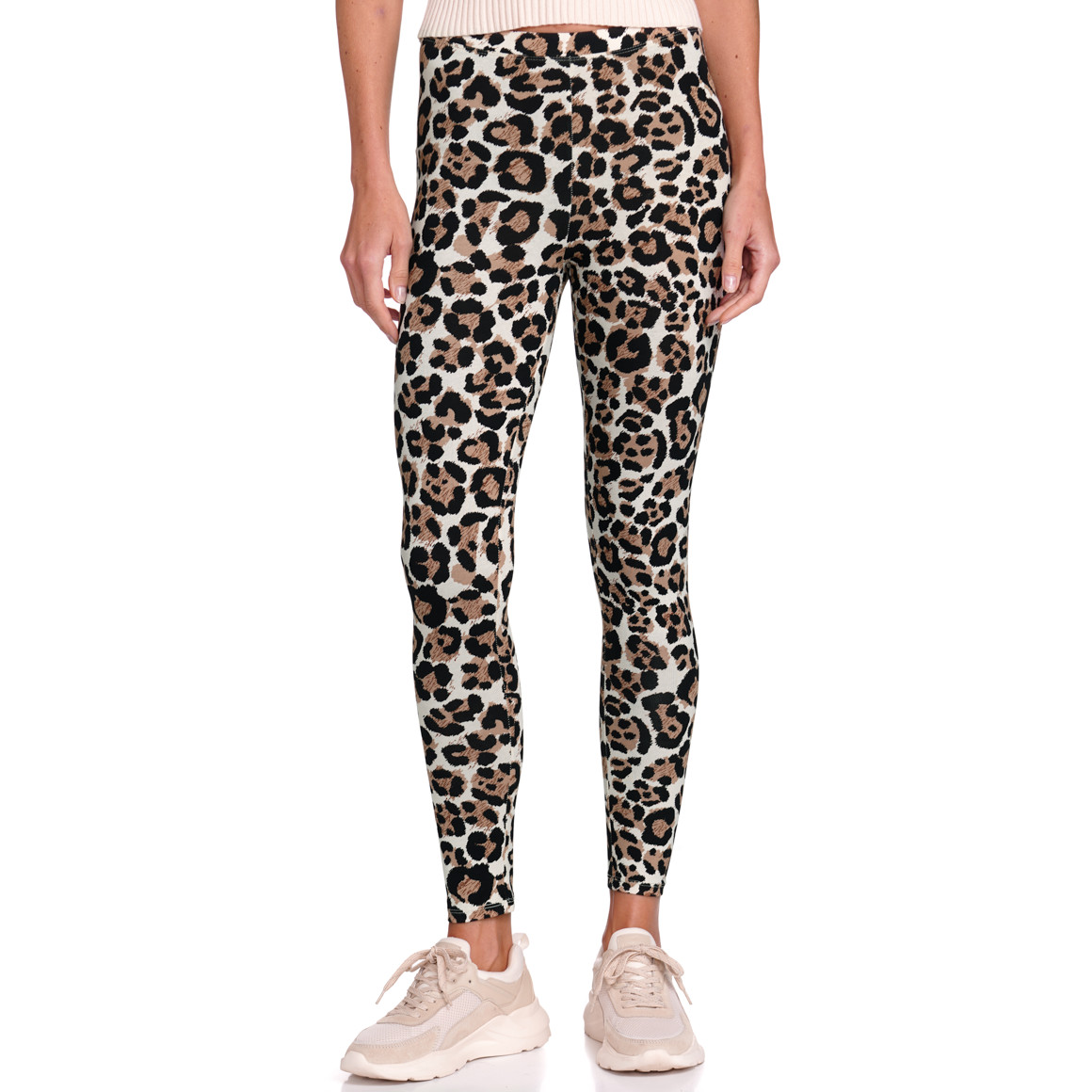 Gina Benotti Damen Leggings mit Leo-Allover cremeweiss / braun / schwarz