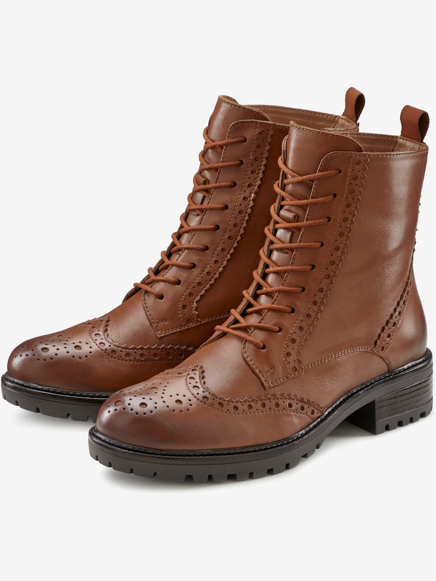 Bottines à lacets en cuir doux