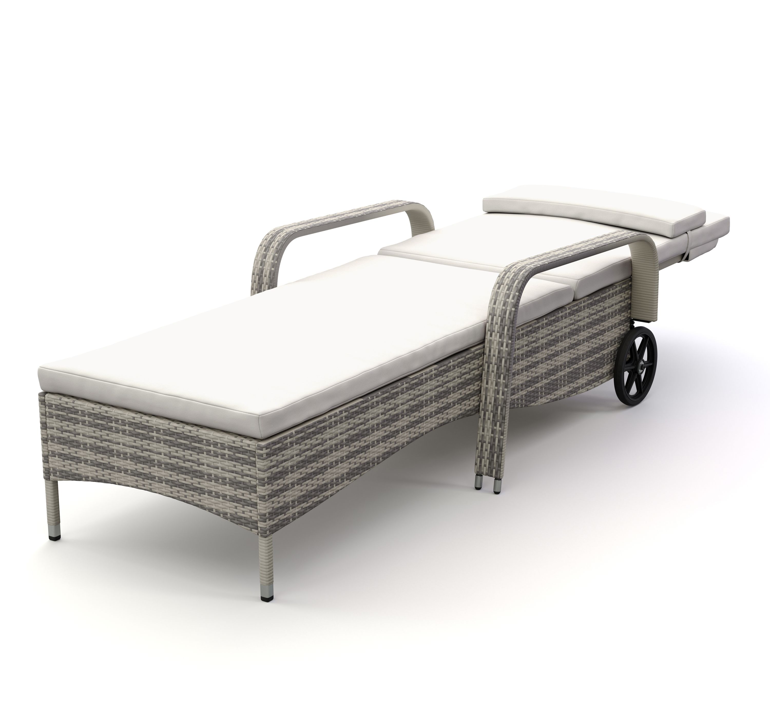 Liegestuhl Rattan MAYA grau