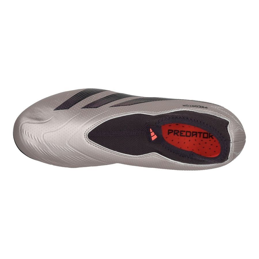 adidas Predator League Laceless FG Vivid Horizon - Argenté/Aurora Black/Turbo Enfant