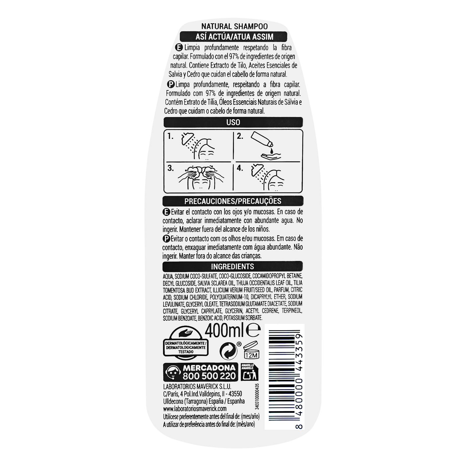 Shampoing naturel Deliplus pour tous types de cheveux