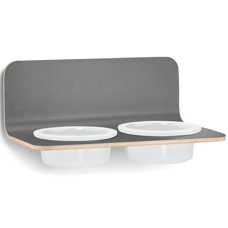 MiaCara Arco hondenvoerbak wand porselein medium/large Grey