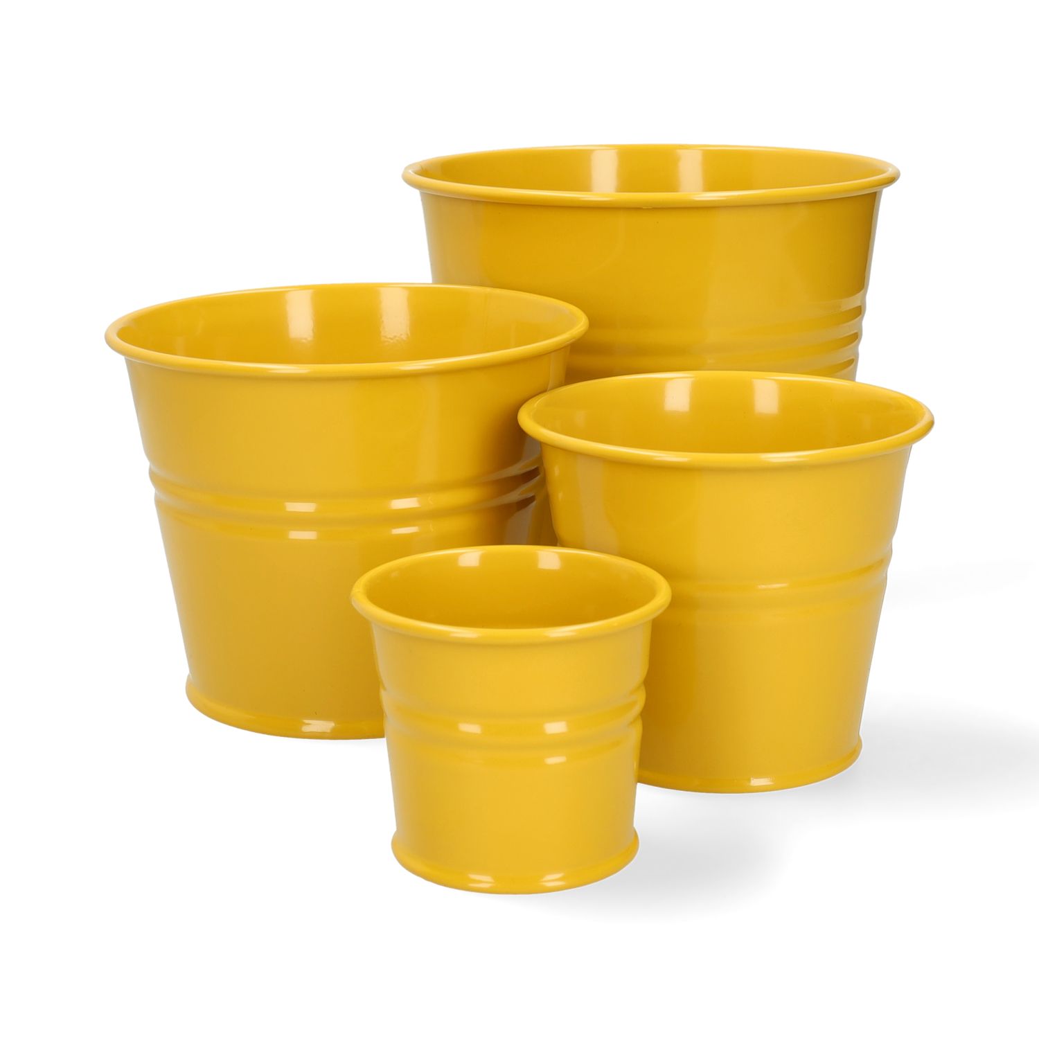 Bloempot, zink, bremgeel, Ø17 cm