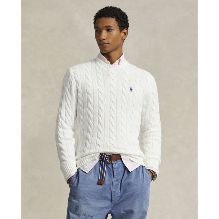 Polo Ralph Lauren Cable-Knit Cotton Sweater Hvid