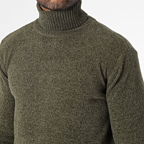 Pull Col Roulé Vert Kaki