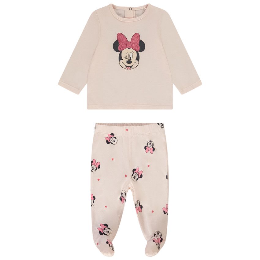Set pyjama en jersey Minnie Disney pour bébé fille - Rose