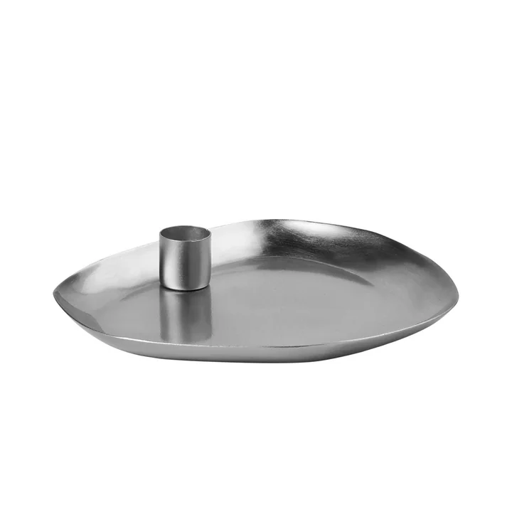 Broste Copenhagen - Mie Kerzentablett, 18 x 16 x 3 cm, silver finish