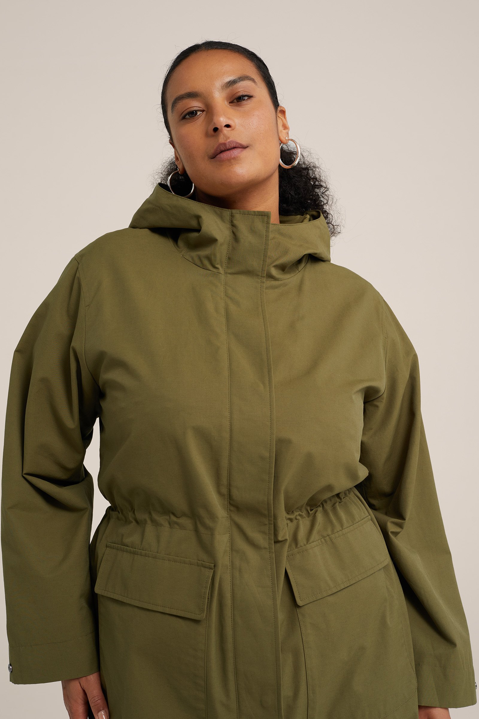 lichtgewicht parka - Curve WE Fashion Olijfgroen