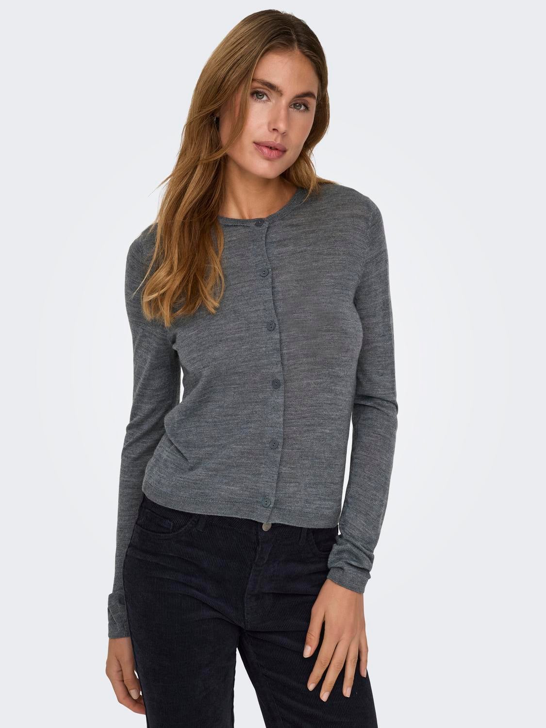 JDYPACIFIC Strickjacke Dark Grey Melange