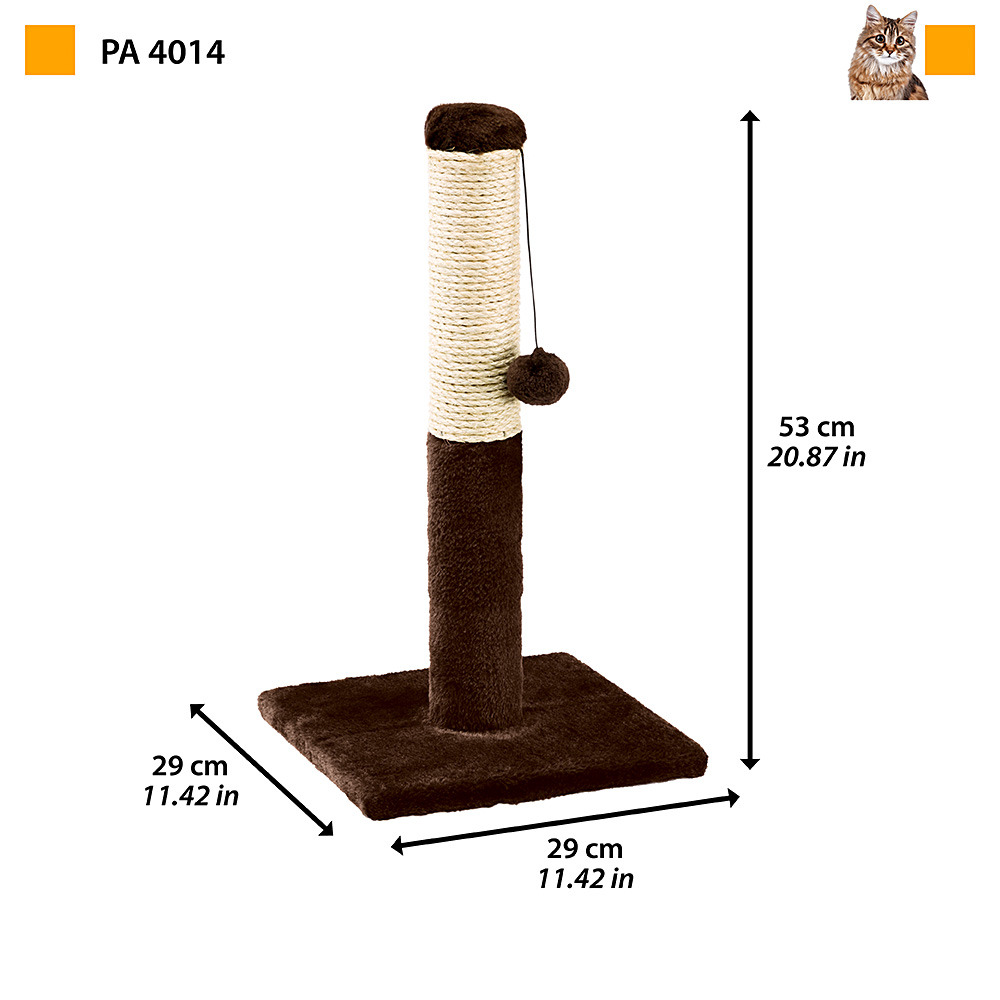 Griffoir chat pa 4014 avec colonne en sisal et balle de jeu