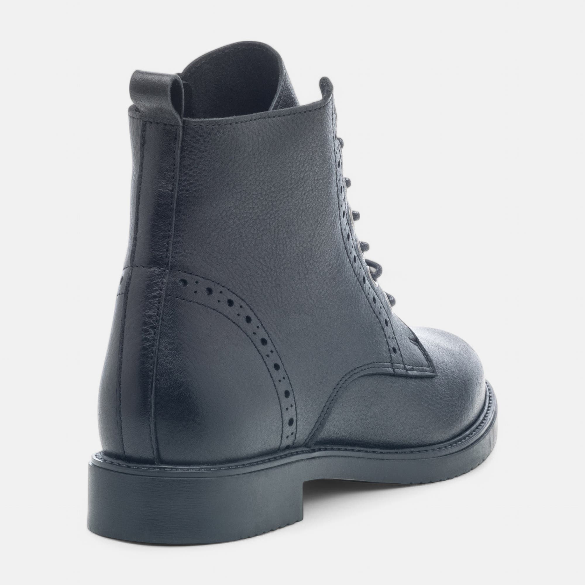 Bottines à lacets Femme en cuir noir