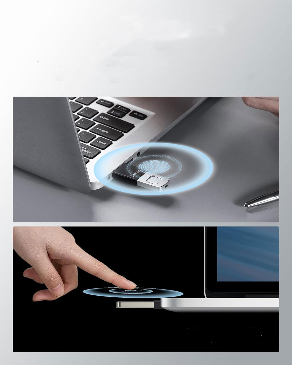 (128GB) JumpDrive Fingerprint F35 PRO USB 3.2 Speicher Stick Flash Drive 400 Mbit/s (LJDF35P128G-RNBNG) - Schwarz