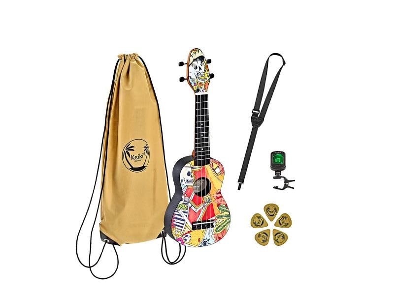 Ortega Guitars Ukulele Keiki Package K2-EM – El Muerto Der perfekte Einstieg in die Welt der Ukulele