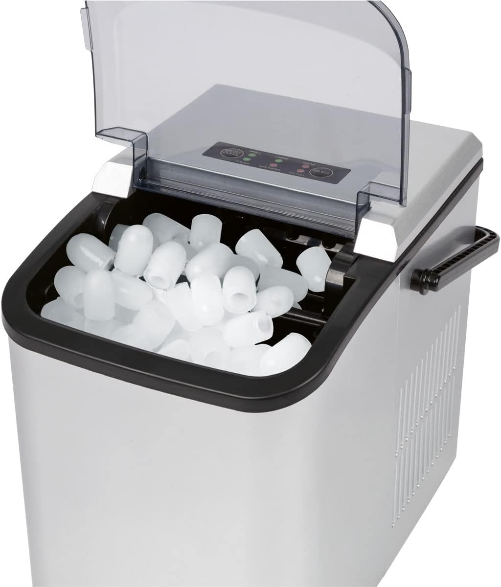 Clatronic Eiswürfelmaschine | Eiswürfel nach 10 Minuten | Selbstreinigend für große und kleine Würfel | 12kg/24h | Ice Maker | 1,5 Liter Wassertank | EWB 3785