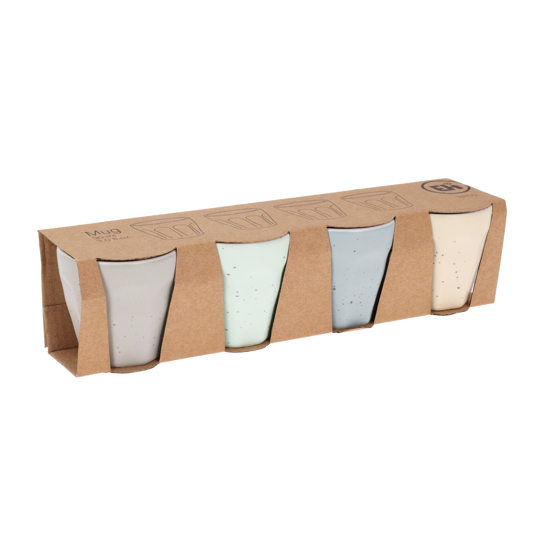 Espressotasse Porzellan 4er Set 90 ml Speckle