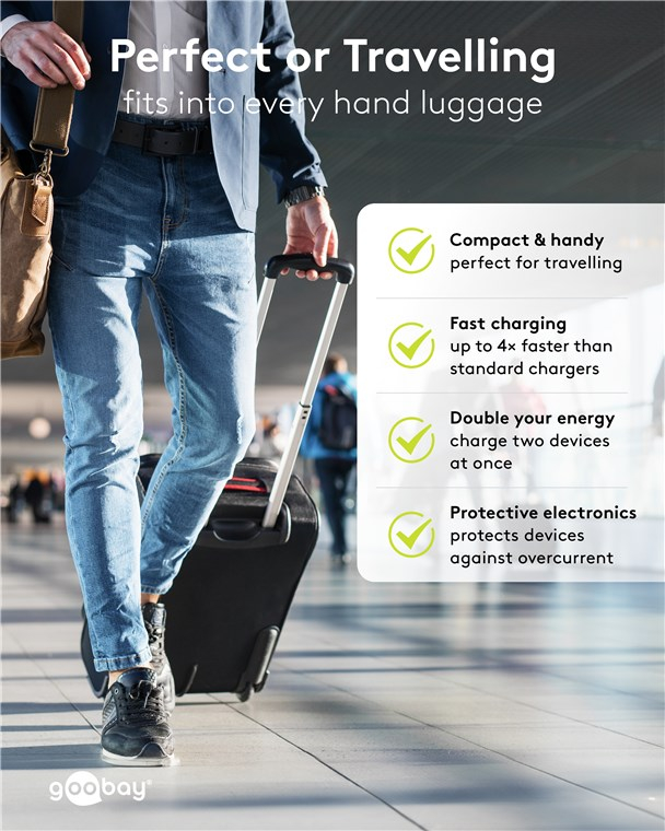 (65W/3A) USB A / USB C GaN Ladegerät Netzteil Power Delivery (65410) - Weiss