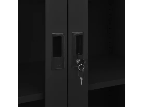 Armoire de bureau Noir 90x40x180 cm Acier