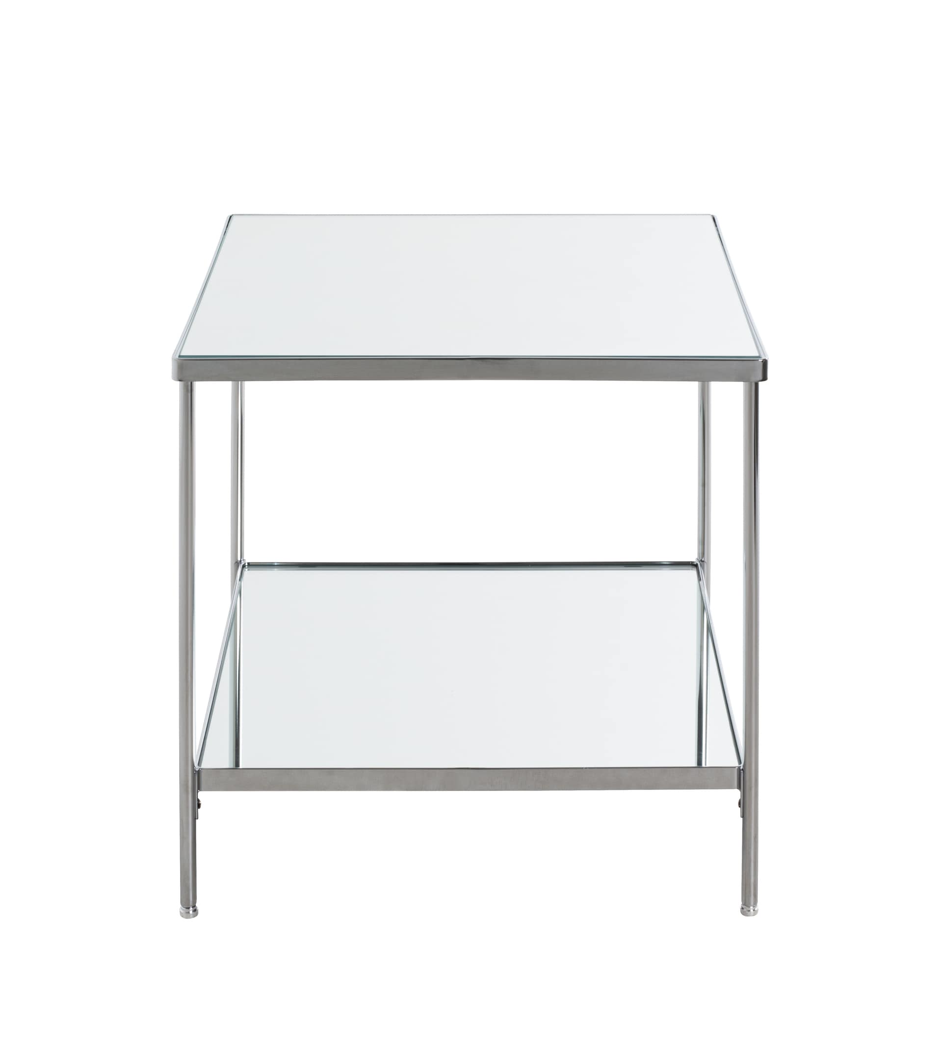 Beistelltisch quadratisch 45 x 45 cm Spiegelglas/chromfarbig