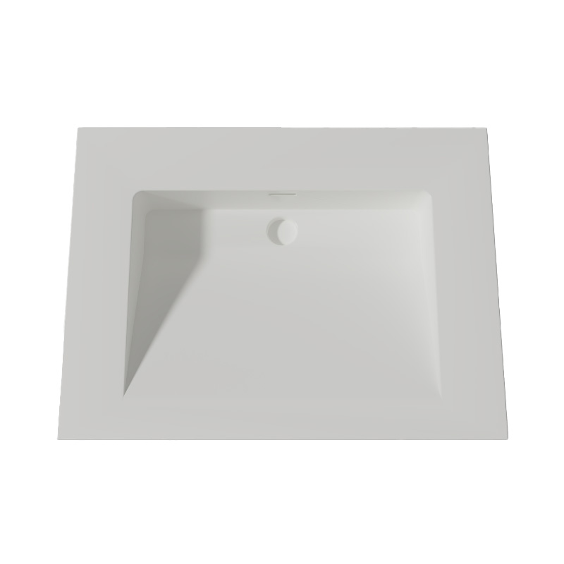 Lambini Designs Flora solid surface wastafel 60cm zonder kraangat wit mat
