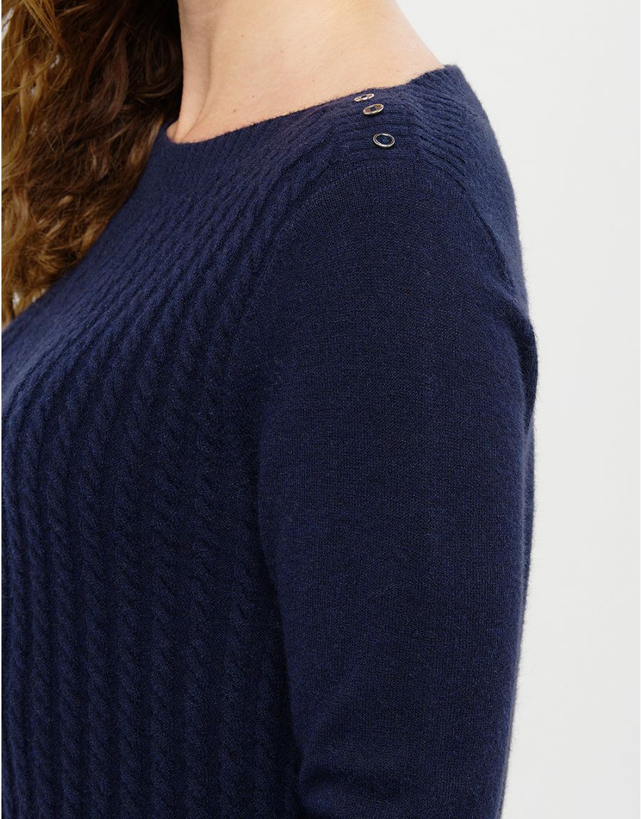 Pull col bateau marine