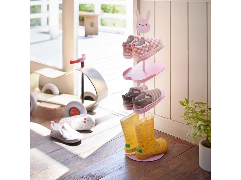 Yamazaki Schuhregal Hase 67 cm, Rosa Organizer für Kinderschuhe