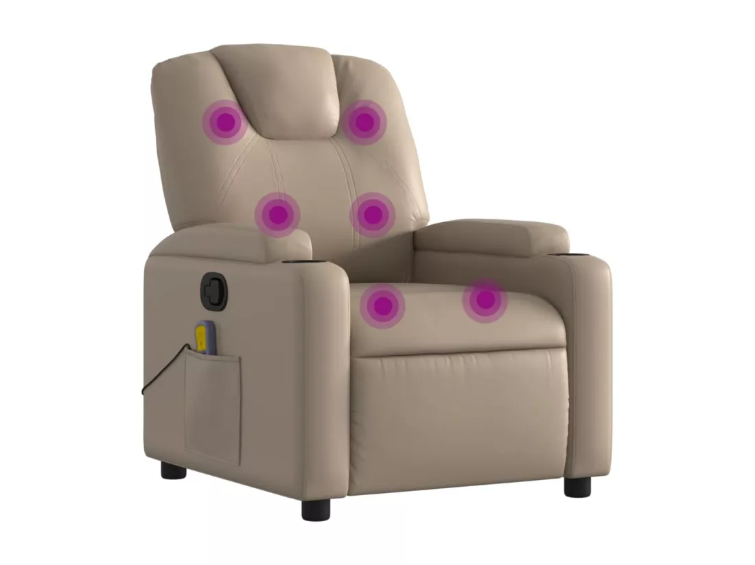 Fauteuil massant inclinable Cappuccino Similicuir