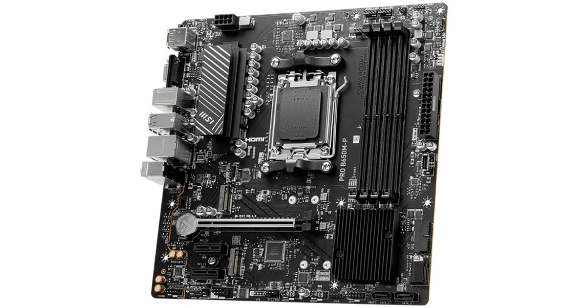 MSIPRO B650M-P socket AM5 moederbord  (Zwart, RAID, 2.5 Gb-LAN, Sound, µATX)