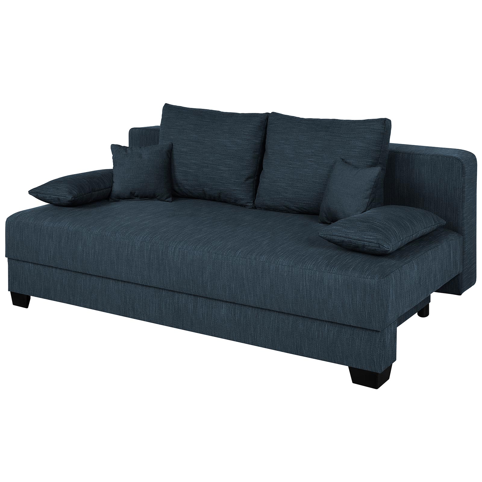 Boxspringsofa - denim - Dauerschläfer mit Staukasten