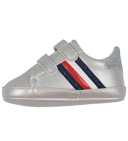 Tommy Hilfiger Skindfutter - Stribes Velcro - Sølver